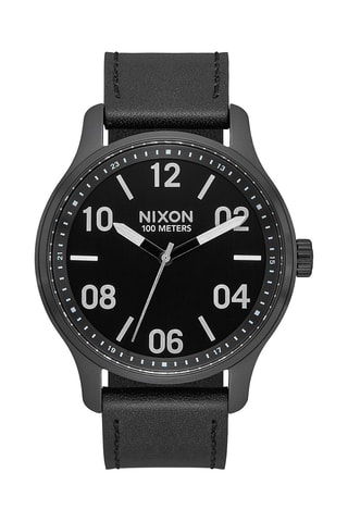 Montre à quartz en cuir Patrol - Noir