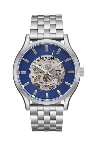 Montre à quartz en acier Spectra - Argenté et bleu