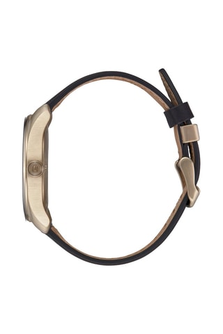 Montre à quartz en cuir Thalia - Noir et doré