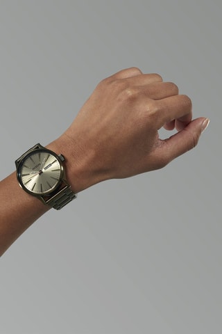 Montre à quartz en acier Sentry - Argenté et marron
