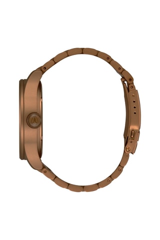 Montre à quartz en acier Sentry - Marron et noir