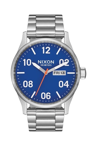 Montre à quartz en acier Sentry - Argenté et bleu