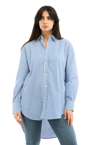 Camisa - Branco e azul-claro