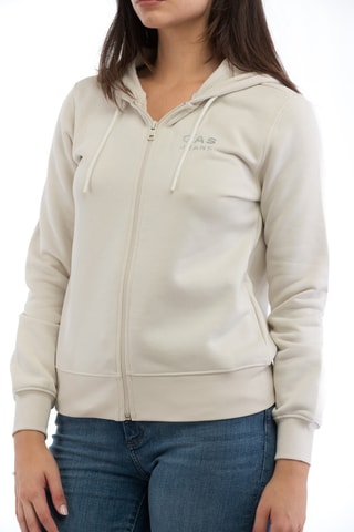 Sweat regular com capuz - Bege