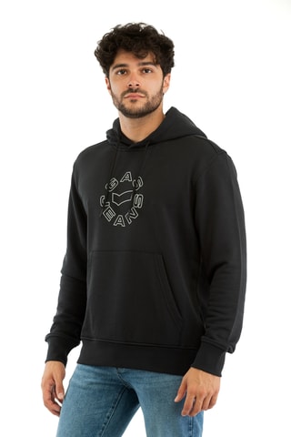 Sweat regular com capuz - Preto