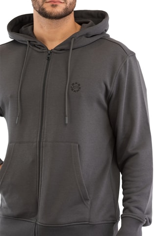 Sweat regular com capuz - Cinzento