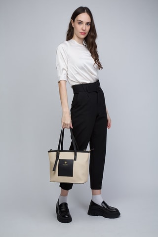 Shopper Beige en Zwart