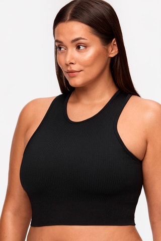 Crop top Rib Seamless Preto