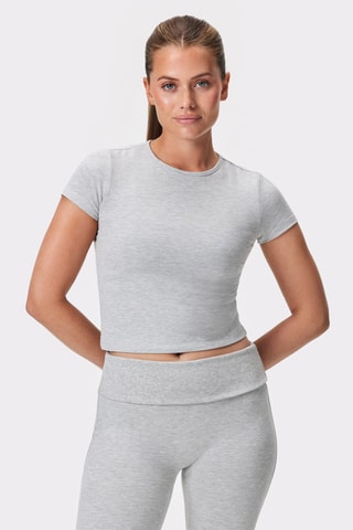 Crop top - Cinzento-claro