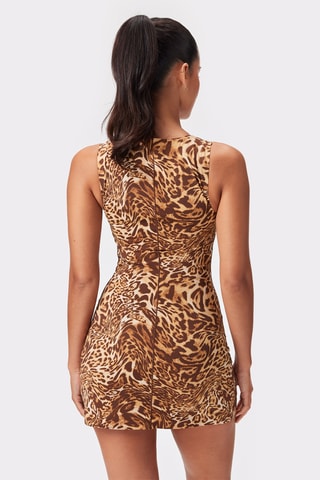 Vestido curto sem mangas - Castanho