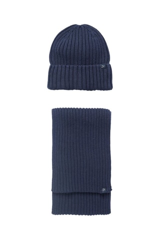 Sjaal en Muts - Marineblauw