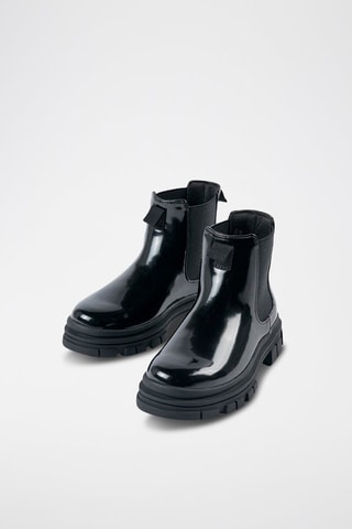 Gelakte Chelsea Boots - Zwart