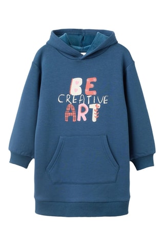 Sweater-jurk met Capuchon - Donkerblauw