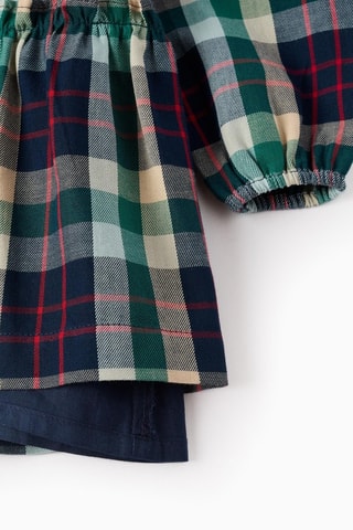 Jurk - donkerblauw en groen