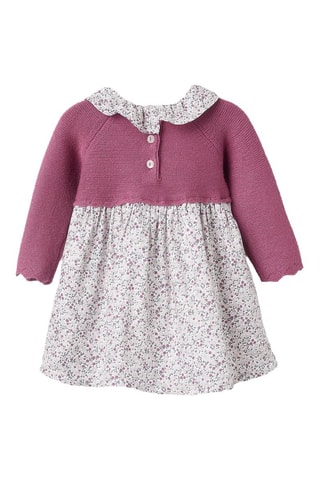 Jurk van 2 Materialen - Roze
