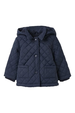 Gewatteerde Jas met Capuchon - Donkerblauw