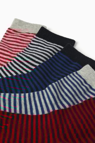 5 Paar Sokken - Rood en Marineblauw