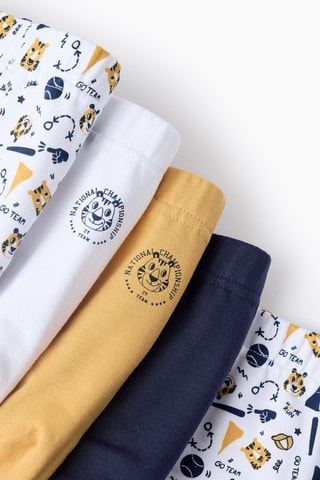 5 Slips - Wit en marineblauw