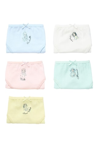5 Onderbroeken Disneyprinsessen - Roze, groen en hemelsblauw