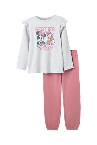 Pyjama Minnie en Katrien Disney - Gemêleerd Lichtgrijs