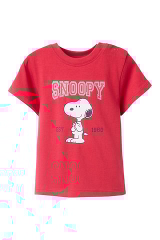 T-shirt Snoopy Snoopy en The Peanuts - Rood