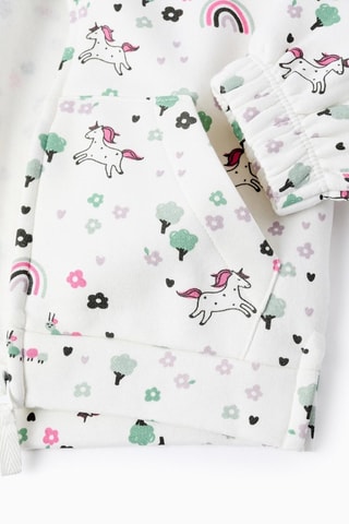 Fleece Sweater met Capuchon - Lichtbeige