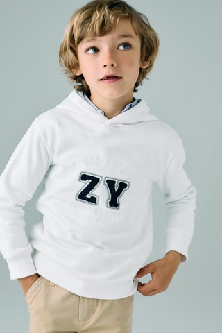 Fleece Sweater met Capuchon - Wit