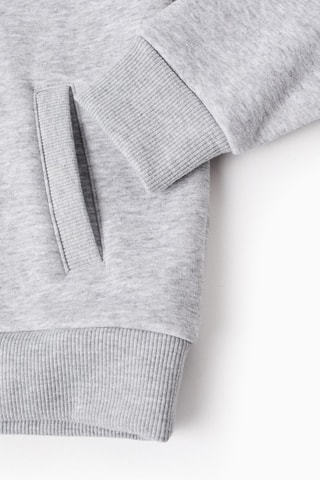 Fleece sweater met Capuchon - Gemêleerd grijs 