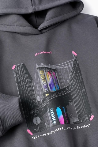 Fleece sweater met Capuchon - Donkergrijs