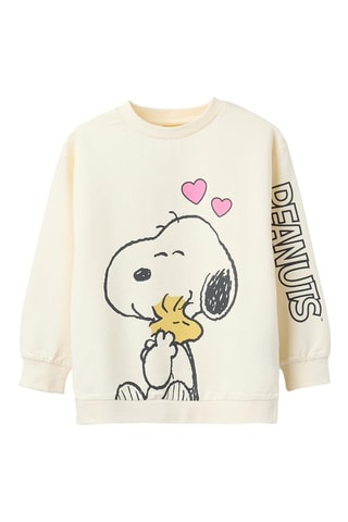 Fleece Sweater Snoopy en Woodstock Snoopy en The Peanuts - Lichtbeige