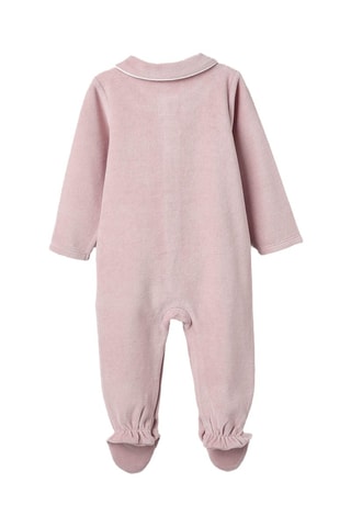 2 Velours Kruippakjes - Roze en wit