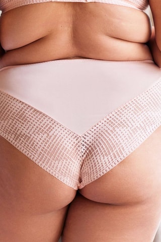 Tanga taille haute Faro - Rose poudré