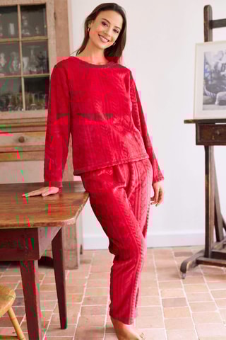 Top de pyjama Courchevel - Rouge