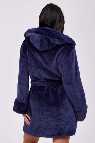 Peignoir en velours Princesse - Bleu marine