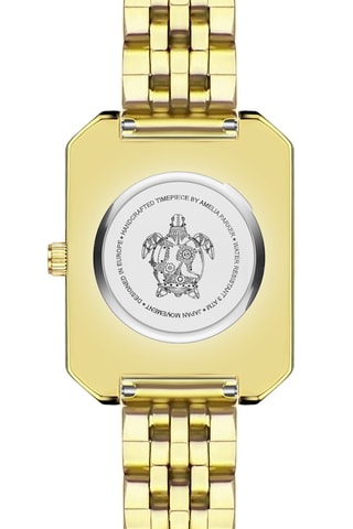 Leren en Doublé Zilver Ion Quartz Horloge met Diamant Olympe