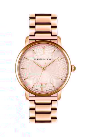 Stalen Quartz Horloge en Diamanten
