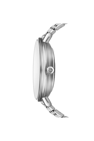 Stalen Zilver, Ion Doublé Zilver, Parelmoer en Diamanten Quartz Horloge Kendra - Zilverkleurig en Ecru