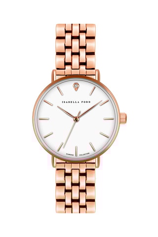 Stalen Quartz Horloge met Diamant Agnes