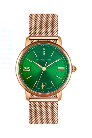 Stalen Quartz Horloge met Diamanten Monroe