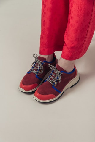 Leren Sneakers Hayatte Bordeauxrood