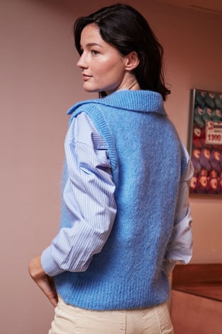 Mohair Mouwloze Trui Mendy - Hemelsblauw