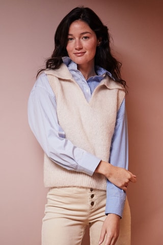 Mohair Mouwloze Trui Mendy - Ecru