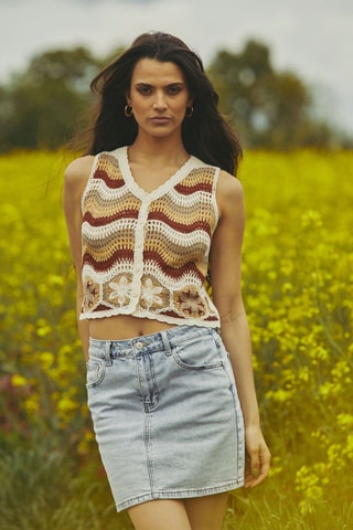 Mouwloos Vest Tetouane - Beige