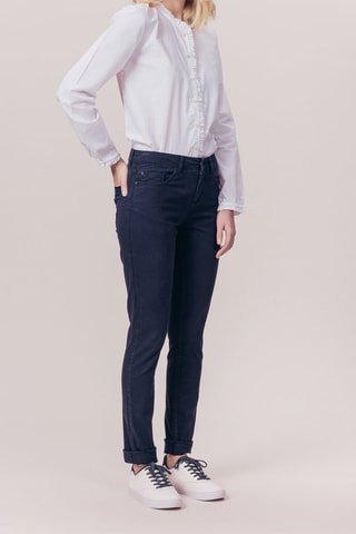 Broek Slim Fit Pagode Marineblauw