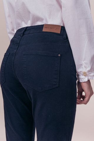 Broek Slim Fit Pagode Marineblauw