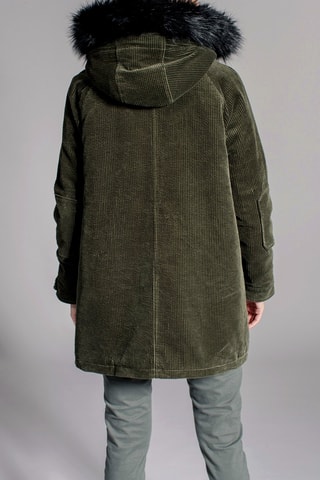 Velours Parka met Capuchon Lukas Kaki
