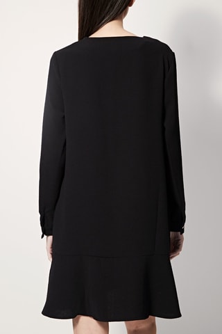 Jurk Lage Taille Rignette Zwart