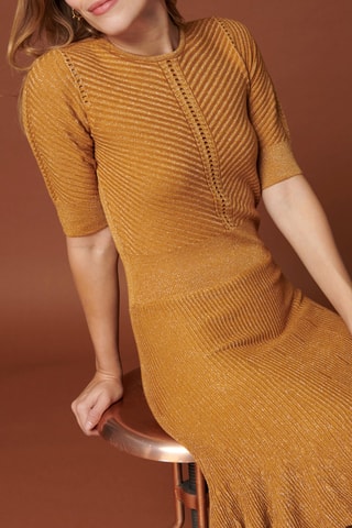 Trui-jurk Mosterdgeel