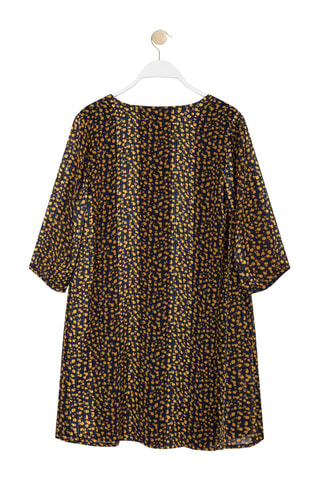 Robe courte - 
Noir et moutarde