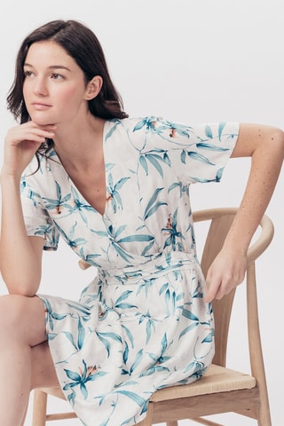 Robe patineuse Rolava - Blanc et bleu